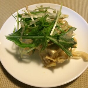 新玉ねぎと鶏むね肉水菜のサラダ♡柚子胡椒ドレ